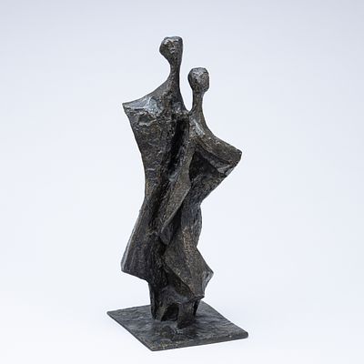 Helge Michael Breig 1930 Naumburg (Saale) - 2020 Hanover - Dancing couple - Bronze. Brown 