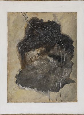 Carl Buchheister 1890 Hanover - 1964 Hanover - "Composition P 28 with 3 lines brown and gray" - 