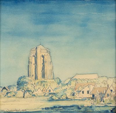 Max Clarenbach 1880 Neuss - 1952 Wittlaer - Tower of the Sint-Lievens Minster (Zierikzee) - 