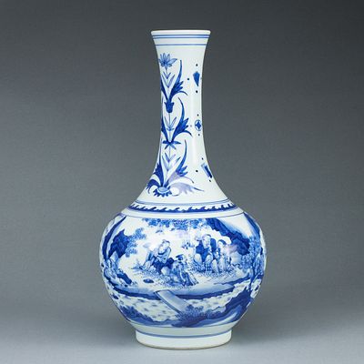 Flaschenvase im Ming Stil. Ming style bottle vase China, probably 19th/20th century. Porcelain 