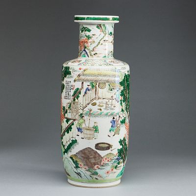 Gro&szlig;e Famille-verte Vase. Large Famille-verte vase China, 20th century. Porcelain, glazed 