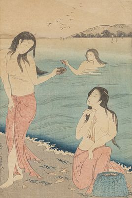 Ukiyo-e. Holzschnittdruck von Kitagawa Utamaro I. Ukiyo-e. Woodcut print by Kitagawa Utamaro I 