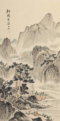 Ein Rollbild: Tuschemalerei im Lan Ying-Stil (Shui-M&ograve;-Hua). A scroll painting: ink painting in 