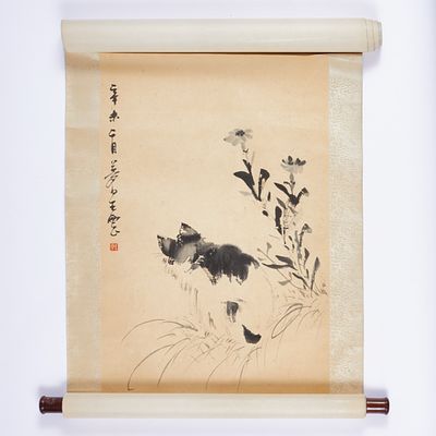 Zeichnung Aquarell von Wang Yun (Wang Mengbai). Drawing watercolor by Wang Yun (Wang Mengbai) 