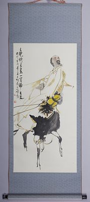 Ein Rollbild: Tuschemalerei (Shui-M&ograve;-Hua). A scroll painting: ink painting (Shui-M&ograve;-Hua) China 