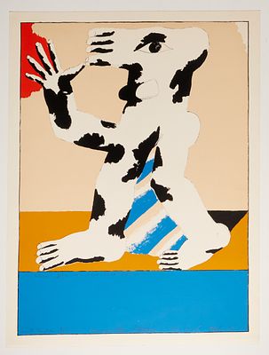 Horst Antes 1936 Heppenheim - "When do we go to Casablanca?" - (1968) Color serigraph/paper. 
