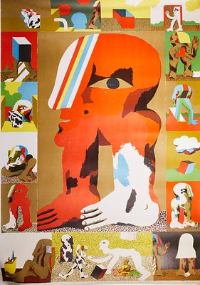 Horst Antes 1936 Heppenheim - "Poster Baden-Baden" (1967) Color offset lithograph/paper. 120.5 