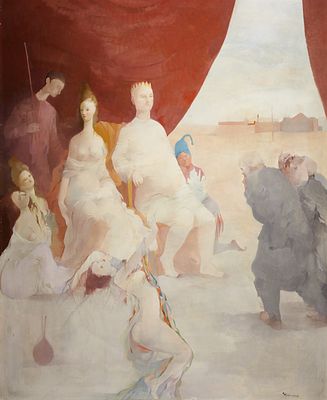 Otto Bachmann 1915 Lucerne - 1996 Losone - The Royal Couple - (1955) Oil/hardboard. 100 x 81.8 