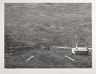 Christiane Baumgartner 1967 Leipzig - "Lehrte Junction IV" - (2004) woodcut/paper. 42 x 57 cm 