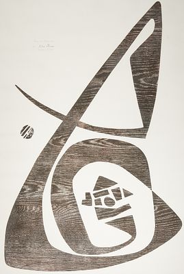 Julius Bissier 1893 Freiburg - 1965 Ascona - "Composition" - (1959/1972) Woodcut/paper. 87 x 