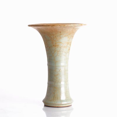 Longquan Celadon ''Flower Beaker'' Gu Vase. Longquan Celadon ''Flower Beaker" Gu Vase China 