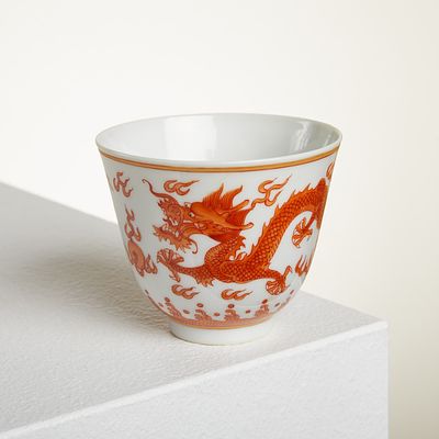 A Small Chinese Iron-Red Wine Cup with Xianfeng Mark. A small Chinese iron-red wine cup with 