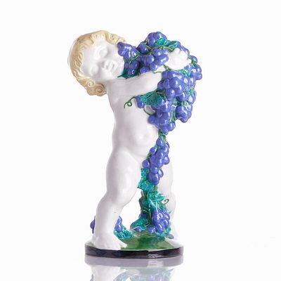 Putto with Grapes (Autumn) - Michael Powolny - Execution: Wiener Keramik, ca. 1907. Putto with 