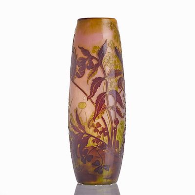 Vase - Ferns and Leaves. Émile Charles Gallé, Nancy 1904-1906. Vase - Ferns and Leaves Émile 