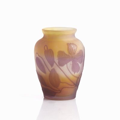Small Vase - Clematis. Émile Gallé, Nancy circa 1906-1914. Small Vase - Clematis Émile Gallé 