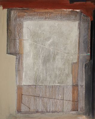 Udo Achterholt 1952 M&uuml;nster - Untitled - (1996) Mixed media and collage/canvas. 80 x 65 cm. 