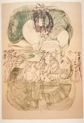 Jiri Anderle 1936 Pavlikov - "Orchid" - (1972) Color lithograph/paper. 91/150. 40 x 29.5 cm, 48 