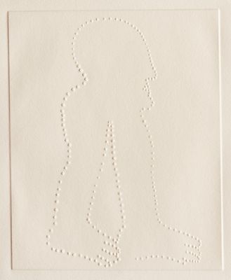 Horst Antes 1936 Heppenheim - Head-Foot Figure - Embossed print/paper. 24.3 x 19.7 cm, 36.5 x 