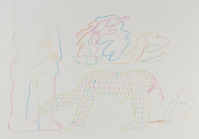 Horst Antes 1936 Heppenheim - from: "Do it yourself" - Serigraph/glossy paper. Colored (by 