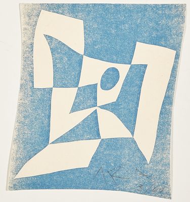 Hans (Jean) Arp 1887 Strasbourg - 1966 Paris - "Knossos" - (1956) Colour woodcut/paper. 3/60. 