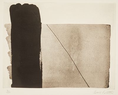 Basil Beattie 1935 West Hartlepool, County Durham - Black Stripe - Etching/paper. 2/100. 28.5 x 