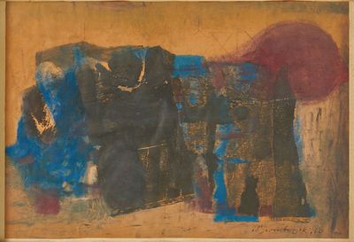 Otto Berenbrock 1907 Essen - 1985 Essen - Abstract Landscape - (1960) Gouache/paper. 32.5 x 48 
