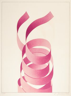 Wilhelm Beuermann 1937 Berlin - 2006 Hanover - Violet Ribbon - Color serigraph/paper. 85/100. 