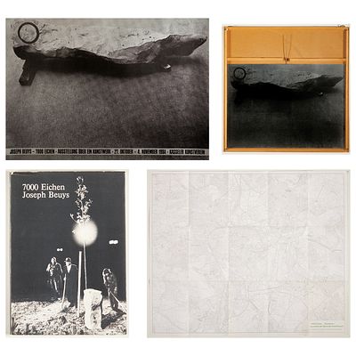 Joseph Beuys 1921 Krefeld - 1986 D&uuml;sseldorf - "One-Stone-Time" - (1984) Serigraph/zinc plate. 