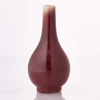 A Small Oxblood Vase China, 19th century. Porcelain, glazed, with oxblood glaze (Sang de 