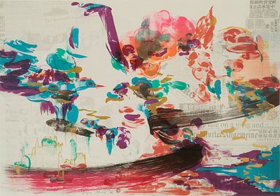 Fujio Akai 1945 Sumatra - "Daydreams" - (1986) Color lithograph/paper. H. C. 68 x 97 cm (print 