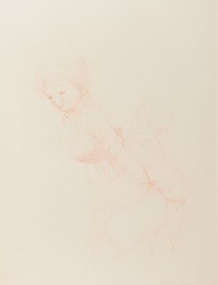 Otto Bachmann 1915 Lucerne - 1996 Losone - Erotic Scene (Gottfried August B&uuml;rger) - Red 