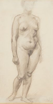 &Eacute;tienne Istv&aacute;n Be&ouml;thy 1897 Heves - 1961 Paris - Standing Nude - Pencil/paper. 33.5 x 18 cm 