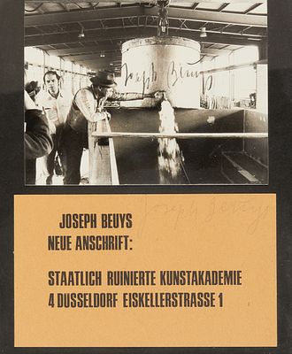 Joseph Beuys 1921 Krefeld - 1986 D&uuml;sseldorf - "New address: State-ruined Art Academy 4 
