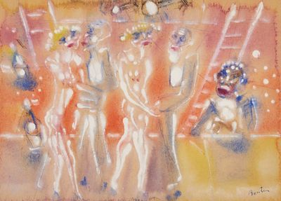 Armand Bouten 1893 Amsterdam - 1965 Amsterdam - Dance Scene - Watercolor and gouache/paper. 