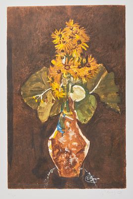 Georges Braque 1882 Argenteuil-sur-Seine - 1963 Paris - "Les Marguerites" - Color aquatint 