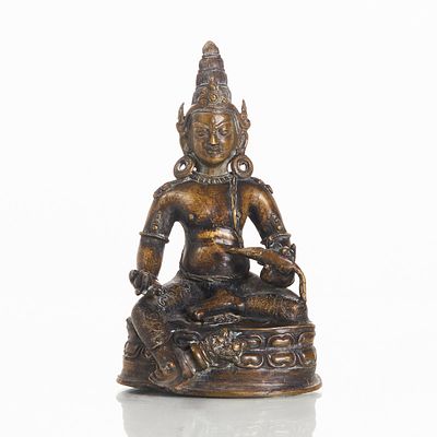 Bronze Jambhala Buddha Figure Tibet, probably 17th/18th century. Bronze, patinated. H. 20 cm. 