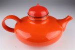 Rare Inger Persson Rorstrand Orange Pop Teapot with original strainer. 10 inches L x 6.5 W x 6 Image - 1