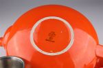 Rare Inger Persson Rorstrand Orange Pop Teapot with original strainer. 10 inches L x 6.5 W x 6 Image - 4
