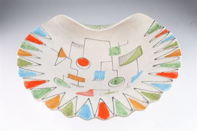 Large MCM Italy Centerpiece Bowl / Att Fanciullaci. Large Mid Century Modern Italy Centerpiece 