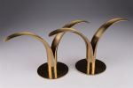 Pair MCM Ivar Bjork Istad Sweden Lily Candlesticks. Pair Mid Century Modern Ivar Bjork for Istad Image - 1
