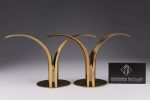 Pair MCM Ivar Bjork Istad Sweden Lily Candlesticks. Pair Mid Century Modern Ivar Bjork for Istad Image - 5