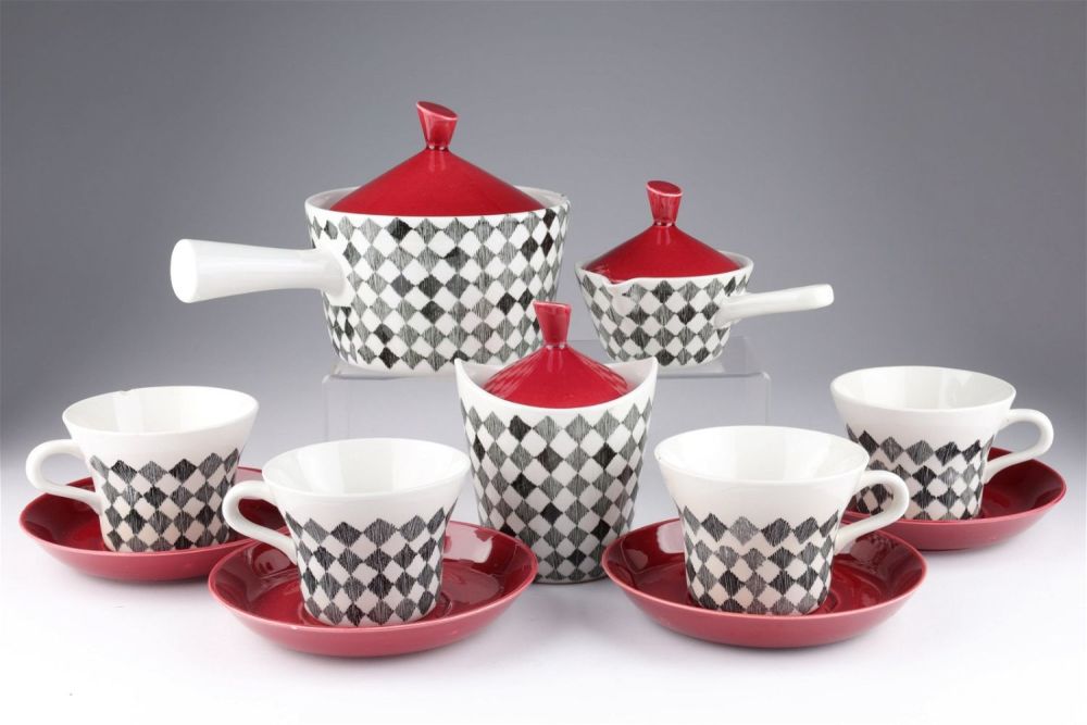 Rare Red Top Rorstrand Marianne Westman Dishes. Rare Marianne Westman (1956) Red Top from 