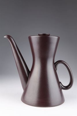 Gustavsberg MCM Stig Lindberg Tea Coffee Pot 1955. Swedish Mid-Century Modern brown glazed tea 