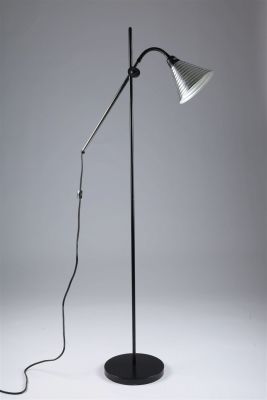 1960s Retro MCM Floor Lamp Ribbed Conic Shade. 1960s Retro Mid Century Modern Floor Lamp with 