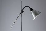 1960s Retro MCM Floor Lamp Ribbed Conic Shade. 1960s Retro Mid Century Modern Floor Lamp with Image - 2