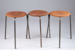 MCM Denmark Dot Stools Arne Jacobson Fritz Hansen. 3 Mid Century Modern Denmark Stackable Dot Image - 1