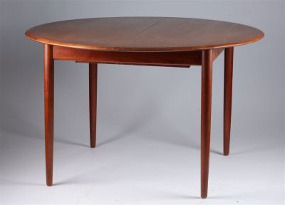 MCM Round Teak Dining Table Arne Hovmand-Olsen. Mid Century Modern Round Danish Teak Dining 