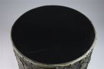 Large Brutalist Goop Drum Table By Adrian Pearsall. Bronzed patina textured with goop in a Image - 3