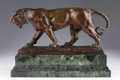 Signed Paul Philippe (French) Bronze Prowling Lion. Signed Paul Philippe (French 1870-1930) 