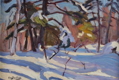 Ralph W Burton Impressionist Forest Oil Painting. 1953 Ralph W. Burton (Canadian, 1905 - 1983) 